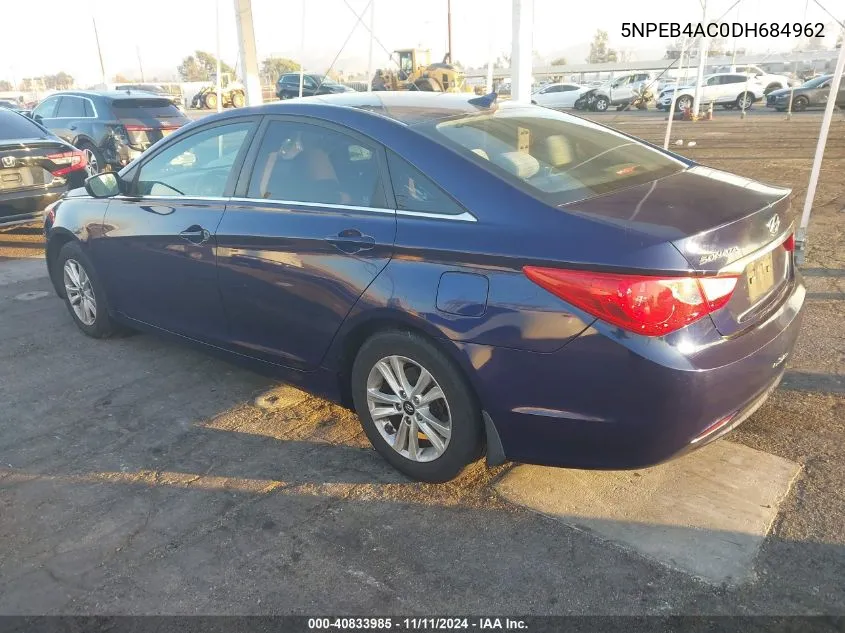 2013 Hyundai Sonata Gls VIN: 5NPEB4AC0DH684962 Lot: 40833985