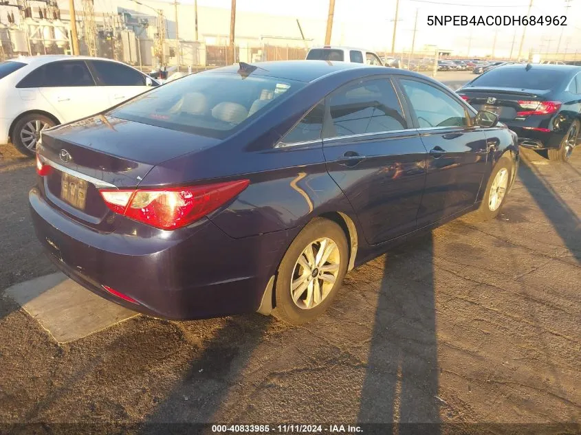 2013 Hyundai Sonata Gls VIN: 5NPEB4AC0DH684962 Lot: 40833985