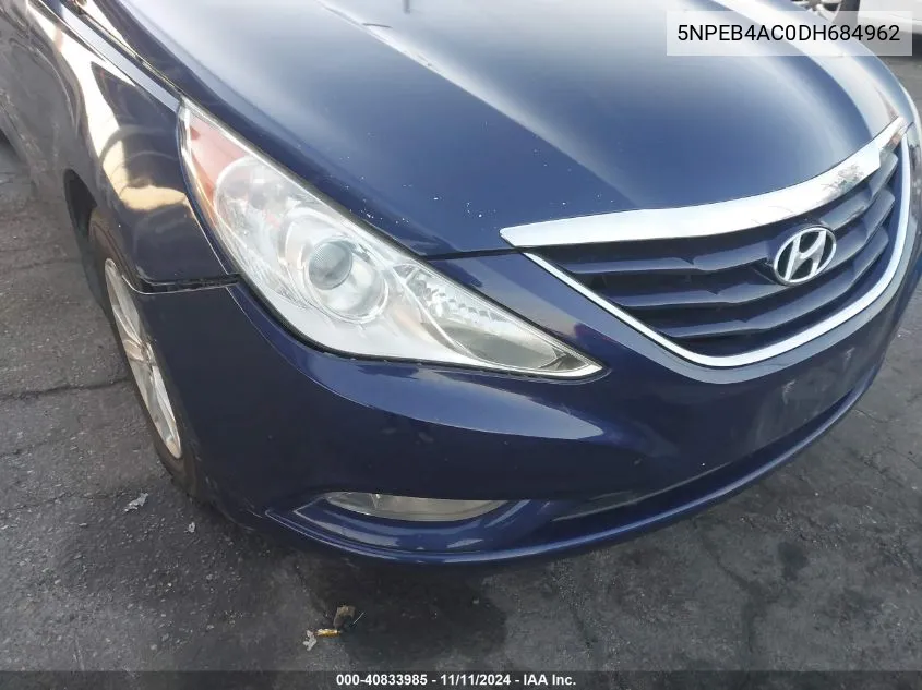 2013 Hyundai Sonata Gls VIN: 5NPEB4AC0DH684962 Lot: 40833985