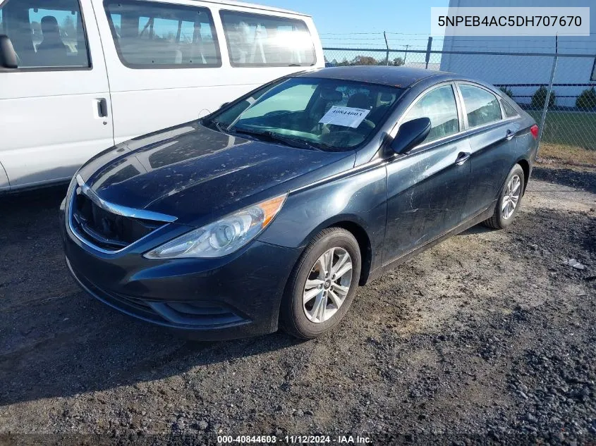 2013 Hyundai Sonata Gls VIN: 5NPEB4AC5DH707670 Lot: 40844603