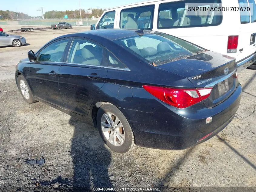 2013 Hyundai Sonata Gls VIN: 5NPEB4AC5DH707670 Lot: 40844603