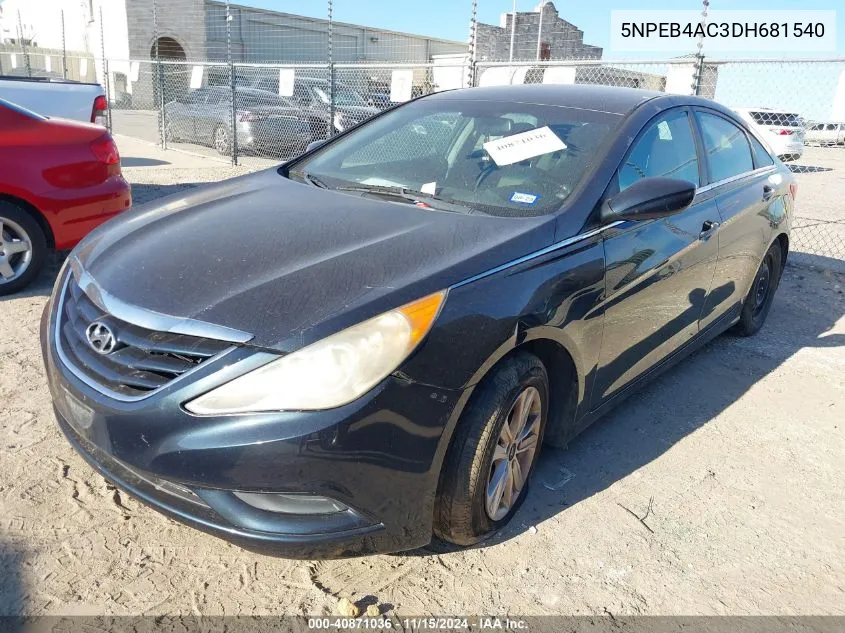 2013 Hyundai Sonata Gls VIN: 5NPEB4AC3DH681540 Lot: 40871036