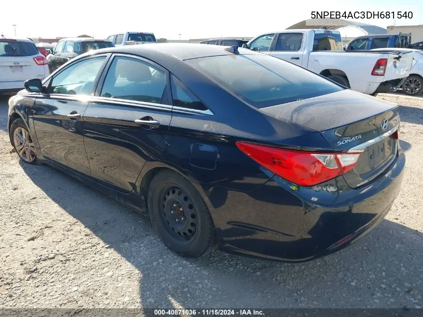 2013 Hyundai Sonata Gls VIN: 5NPEB4AC3DH681540 Lot: 40871036