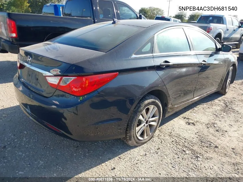 2013 Hyundai Sonata Gls VIN: 5NPEB4AC3DH681540 Lot: 40871036