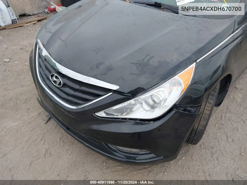 2013 Hyundai Sonata Gls VIN: 5NPEB4ACXDH670700 Lot: 40911598