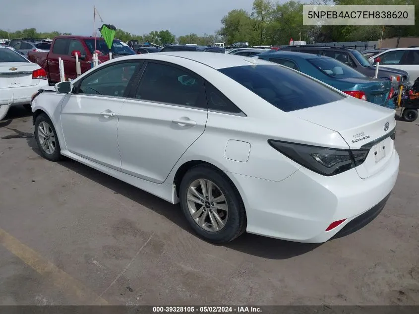 2014 Hyundai Sonata Gls VIN: 5NPEB4AC7EH838620 Lot: 39328105