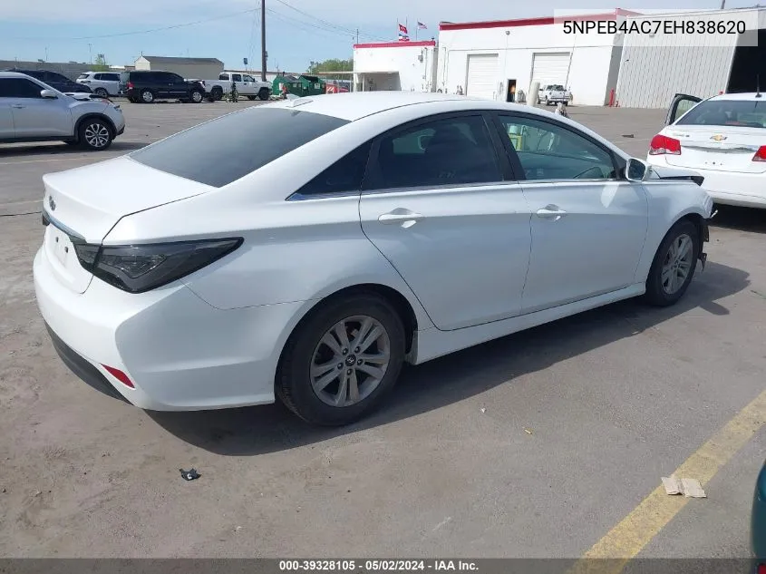 2014 Hyundai Sonata Gls VIN: 5NPEB4AC7EH838620 Lot: 39328105