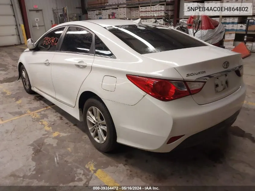 5NPEB4AC0EH864802 2014 Hyundai Sonata Gls