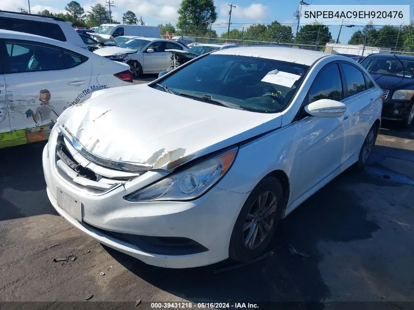 2014 Hyundai Sonata Gls VIN: 5NPEB4AC9EH920476 Lot: 39431218