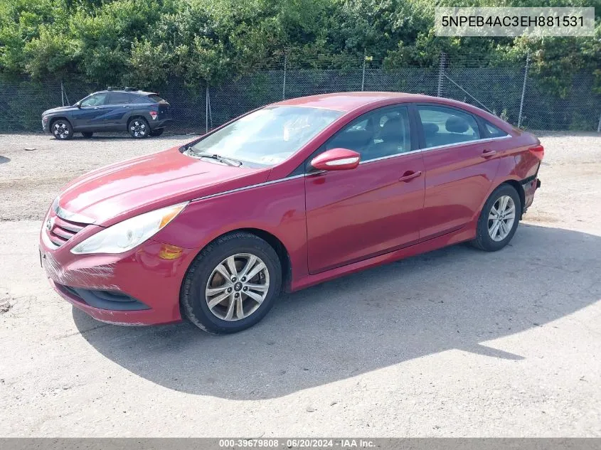 2014 Hyundai Sonata Gls VIN: 5NPEB4AC3EH881531 Lot: 39679808