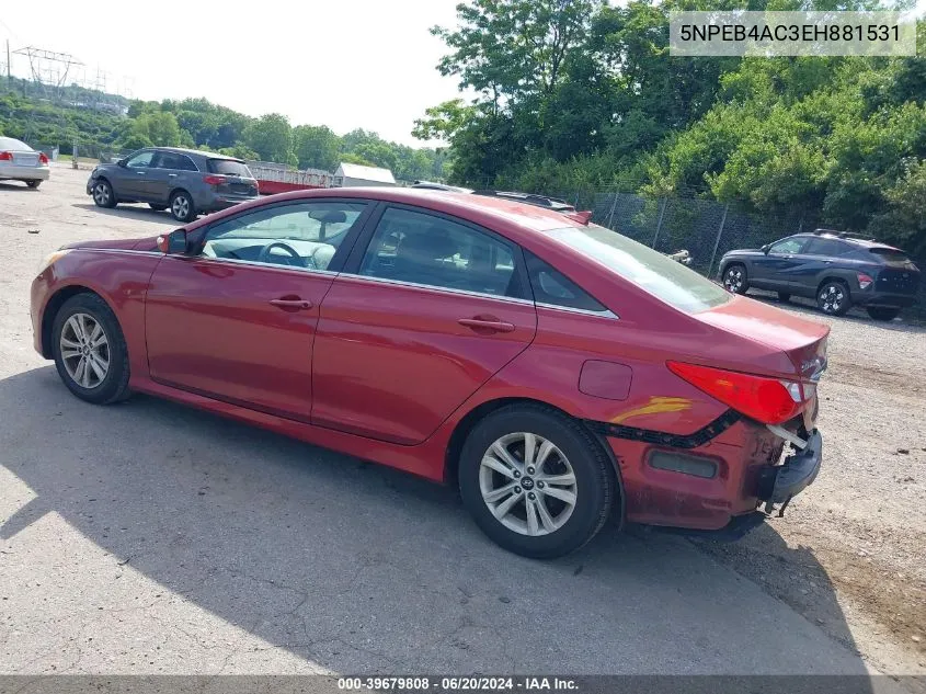 2014 Hyundai Sonata Gls VIN: 5NPEB4AC3EH881531 Lot: 39679808