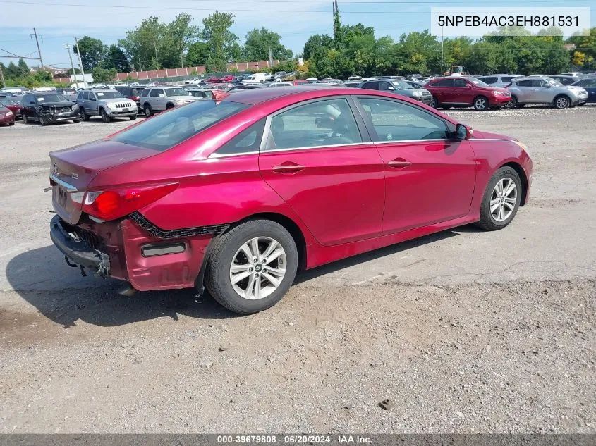 2014 Hyundai Sonata Gls VIN: 5NPEB4AC3EH881531 Lot: 39679808