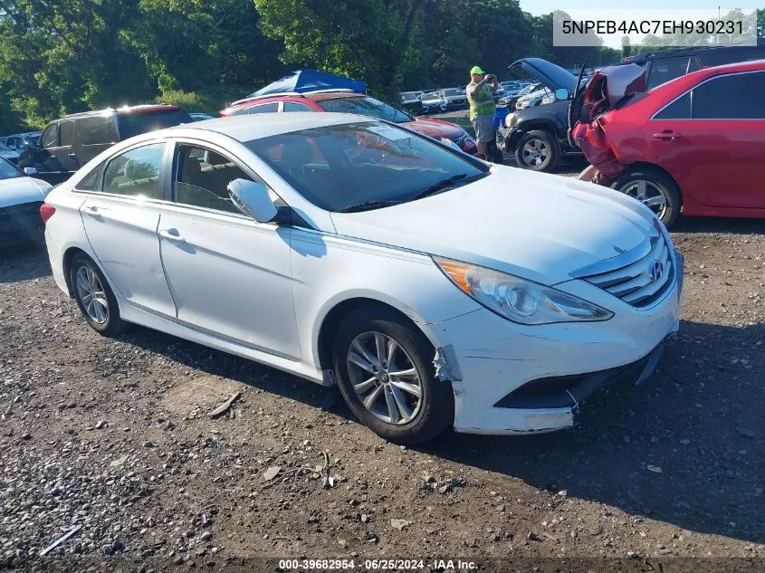 2014 Hyundai Sonata Gls VIN: 5NPEB4AC7EH930231 Lot: 39682954