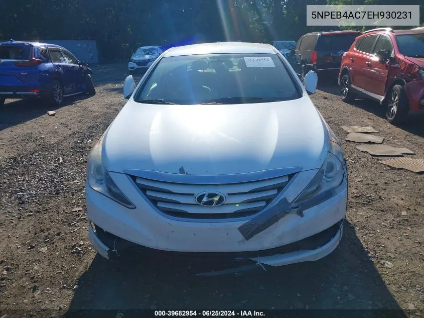 2014 Hyundai Sonata Gls VIN: 5NPEB4AC7EH930231 Lot: 39682954