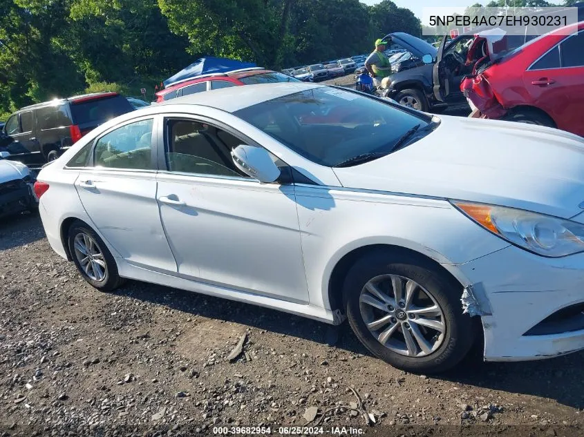 2014 Hyundai Sonata Gls VIN: 5NPEB4AC7EH930231 Lot: 39682954