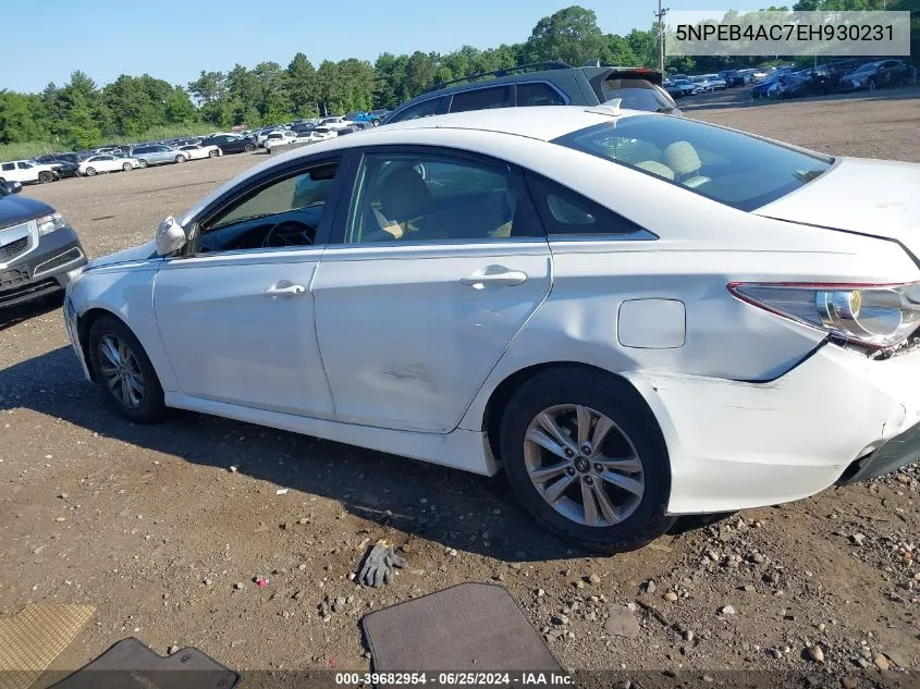 2014 Hyundai Sonata Gls VIN: 5NPEB4AC7EH930231 Lot: 39682954