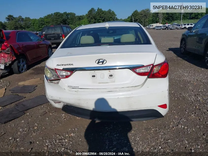 2014 Hyundai Sonata Gls VIN: 5NPEB4AC7EH930231 Lot: 39682954