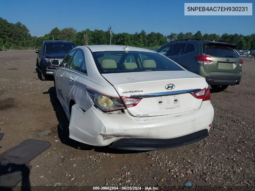 2014 Hyundai Sonata Gls VIN: 5NPEB4AC7EH930231 Lot: 39682954