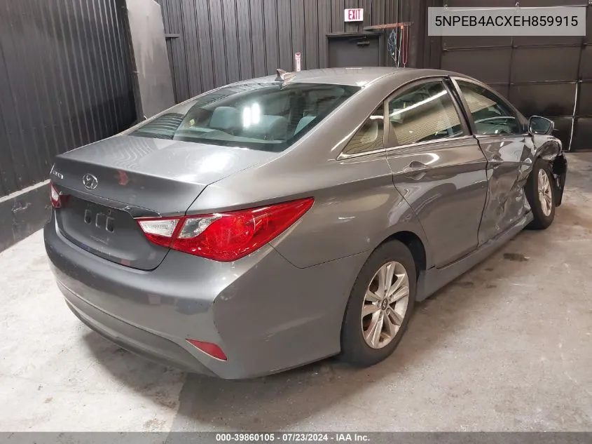 2014 Hyundai Sonata Gls VIN: 5NPEB4ACXEH859915 Lot: 39860105