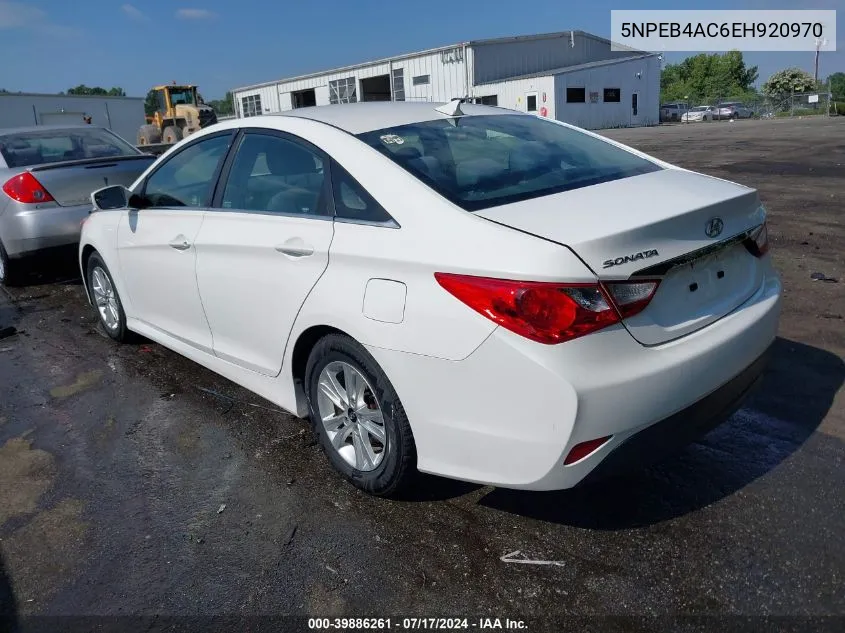 2014 Hyundai Sonata Gls VIN: 5NPEB4AC6EH920970 Lot: 39886261