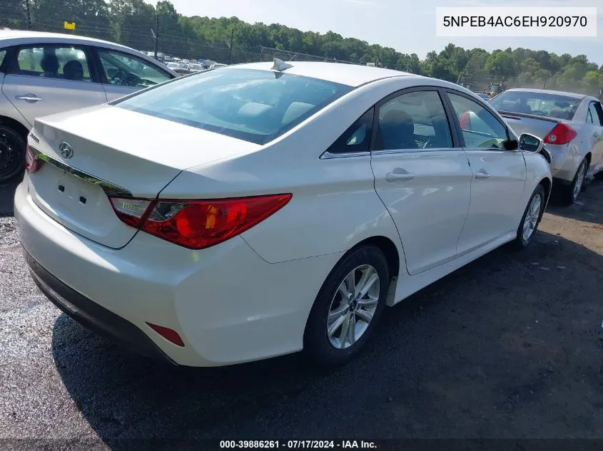 2014 Hyundai Sonata Gls VIN: 5NPEB4AC6EH920970 Lot: 39886261