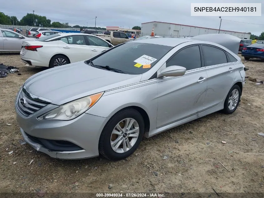 2014 Hyundai Sonata Gls VIN: 5NPEB4AC2EH940181 Lot: 39949034