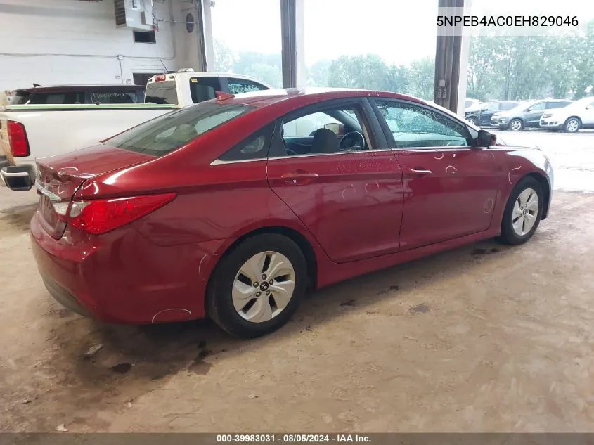 2014 Hyundai Sonata Gls VIN: 5NPEB4AC0EH829046 Lot: 39983031