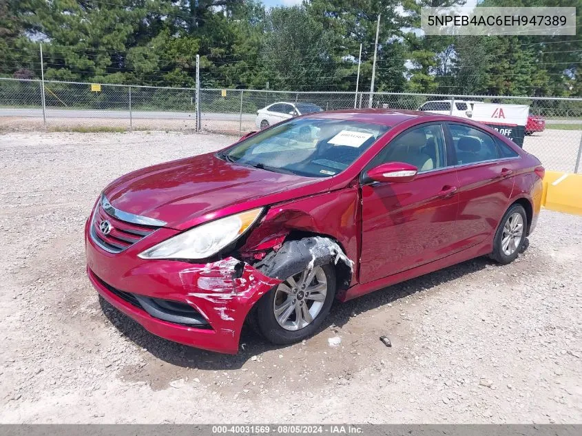 2014 Hyundai Sonata Gls VIN: 5NPEB4AC6EH947389 Lot: 40031569