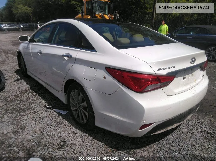 2014 Hyundai Sonata Limited VIN: 5NPEC4AC3EH896740 Lot: 40032340