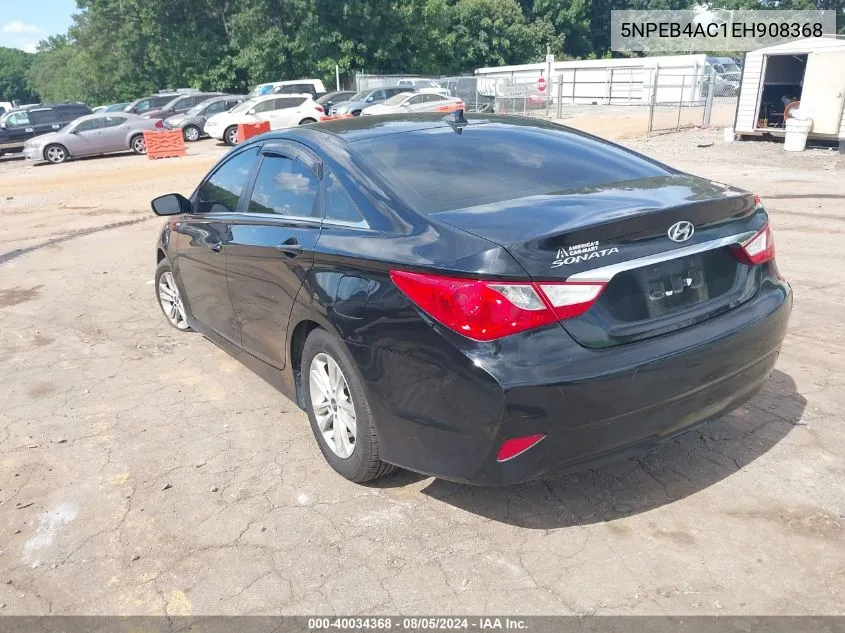 2014 Hyundai Sonata Gls VIN: 5NPEB4AC1EH908368 Lot: 40034368