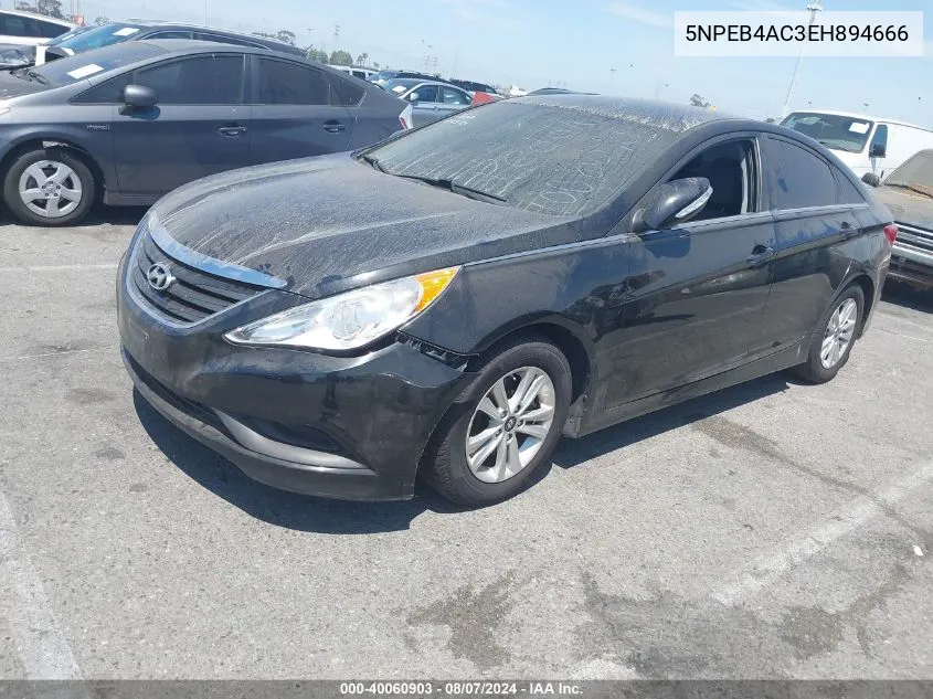 2014 Hyundai Sonata Gls VIN: 5NPEB4AC3EH894666 Lot: 40060903