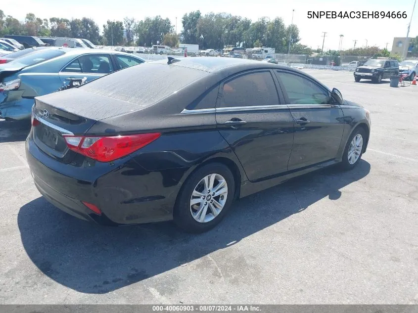 2014 Hyundai Sonata Gls VIN: 5NPEB4AC3EH894666 Lot: 40060903