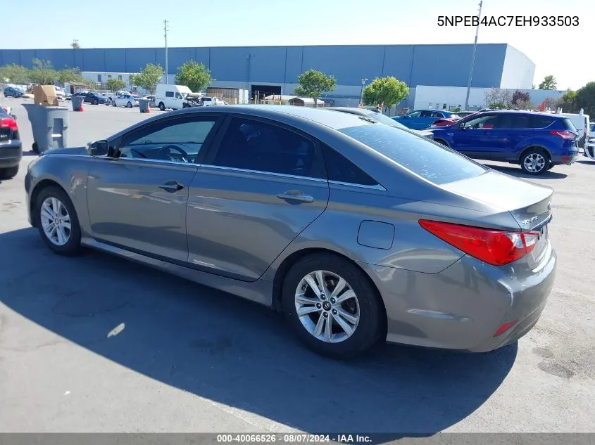 2014 Hyundai Sonata Gls VIN: 5NPEB4AC7EH933503 Lot: 40066526