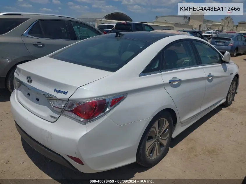 2014 Hyundai Sonata Hybrid Limited VIN: KMHEC4A48EA112466 Lot: 40078459