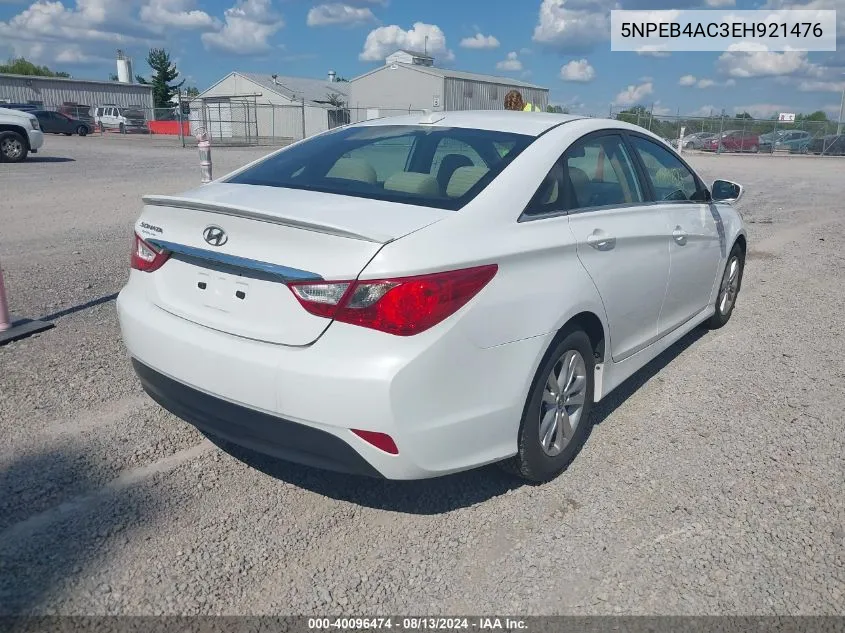 2014 Hyundai Sonata Gls VIN: 5NPEB4AC3EH921476 Lot: 40096474