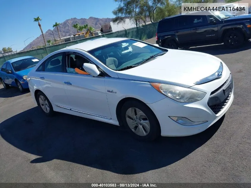 2014 Hyundai Sonata Hybrid VIN: KMHEC4A44EA116434 Lot: 40103583