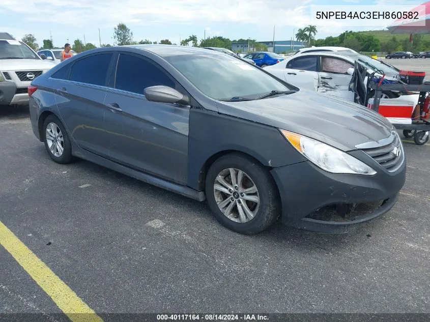 2014 Hyundai Sonata Gls VIN: 5NPEB4AC3EH860582 Lot: 40117164