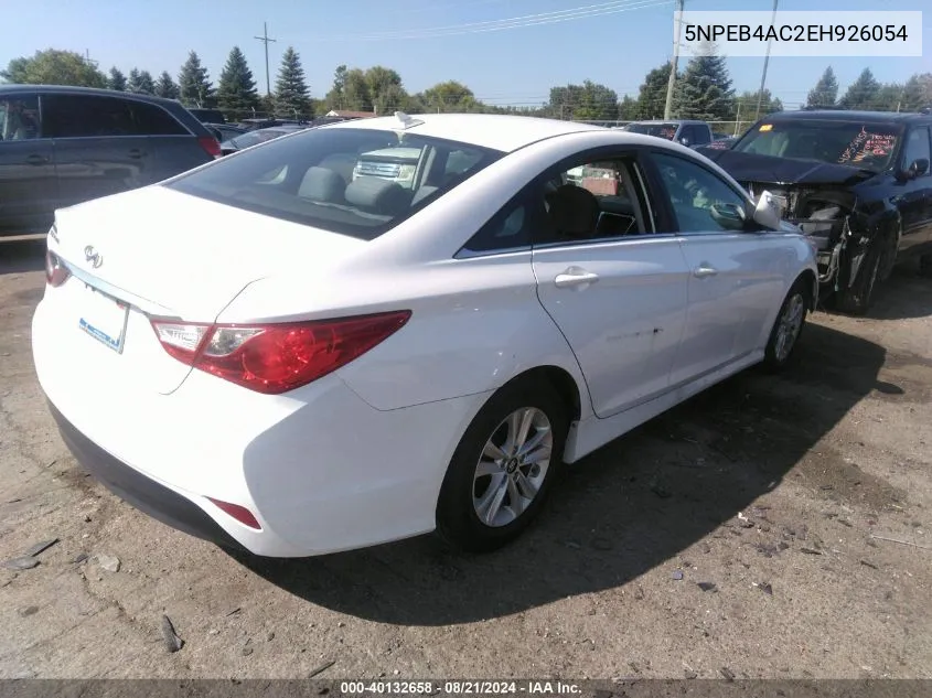 2014 Hyundai Sonata Gls VIN: 5NPEB4AC2EH926054 Lot: 40132658