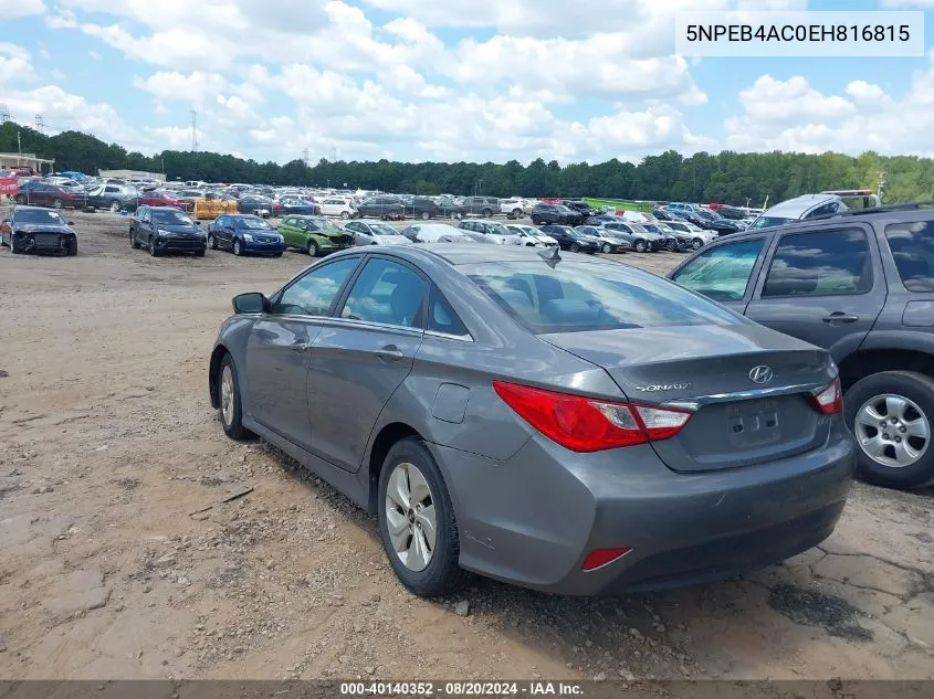 5NPEB4AC0EH816815 2014 Hyundai Sonata Gls