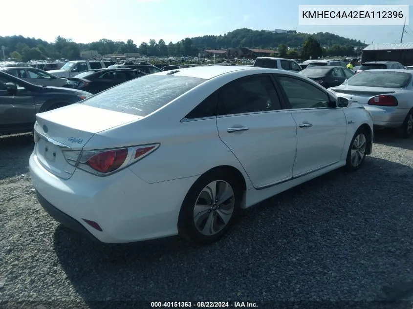 2014 Hyundai Sonata Hybrid Limited VIN: KMHEC4A42EA112396 Lot: 40151363