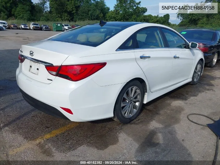 2014 Hyundai Sonata Limited VIN: 5NPEC4AC3EH884958 Lot: 40152382