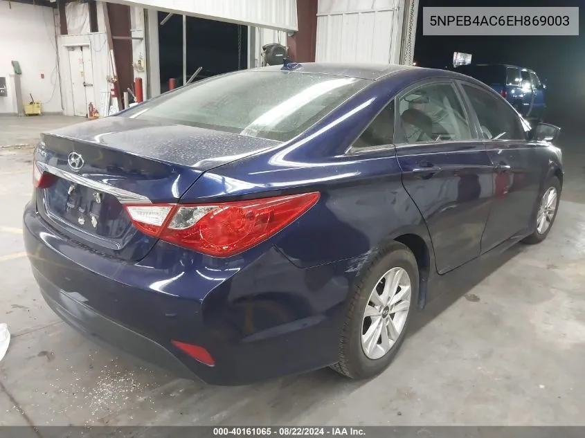 2014 Hyundai Sonata Gls VIN: 5NPEB4AC6EH869003 Lot: 40161065