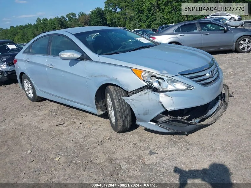 2014 Hyundai Sonata Gls VIN: 5NPEB4AC4EH827770 Lot: 40172047