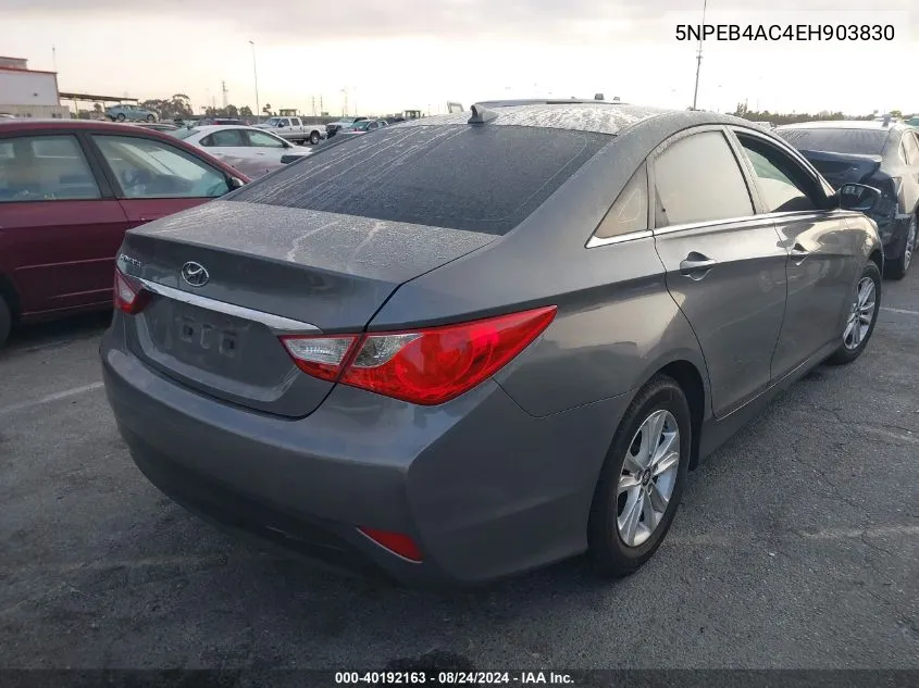 2014 Hyundai Sonata Gls VIN: 5NPEB4AC4EH903830 Lot: 40192163