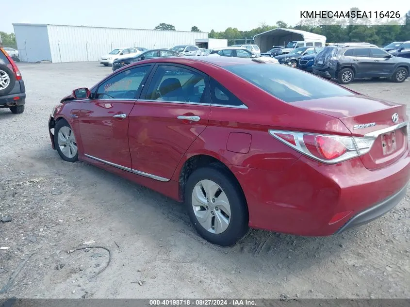 2014 Hyundai Sonata Hybrid VIN: KMHEC4A45EA116426 Lot: 40198718