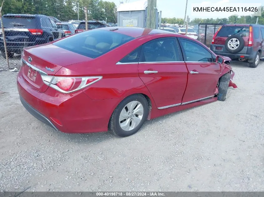 KMHEC4A45EA116426 2014 Hyundai Sonata Hybrid