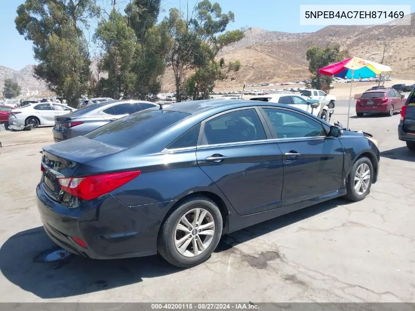 2014 Hyundai Sonata Gls VIN: 5NPEB4AC7EH871469 Lot: 40200115