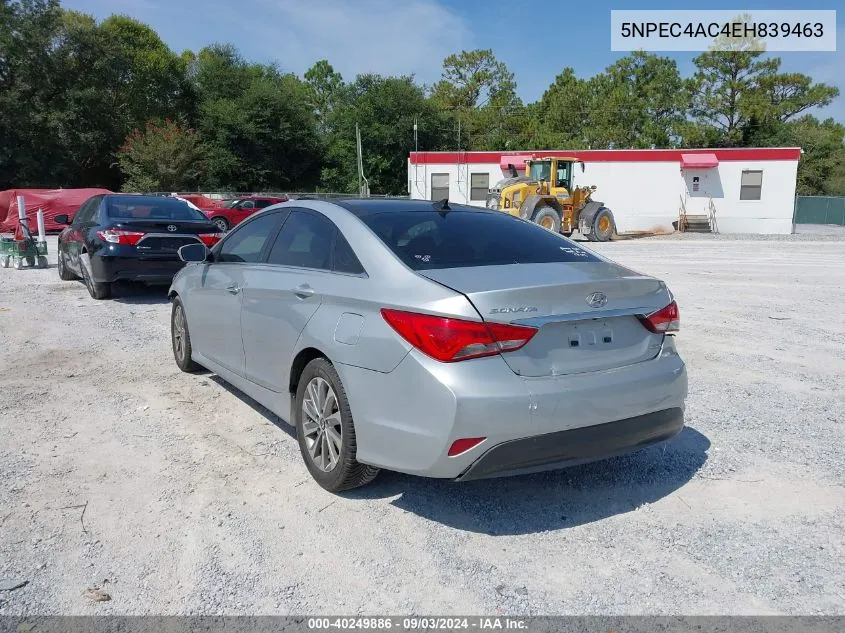 2014 Hyundai Sonata Limited VIN: 5NPEC4AC4EH839463 Lot: 40249886