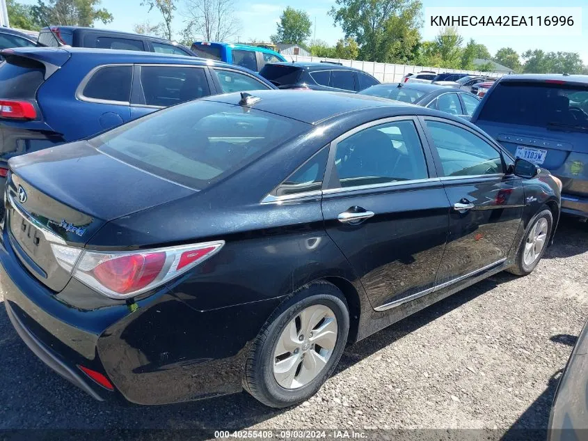 2014 Hyundai Sonata Hybrid VIN: KMHEC4A42EA116996 Lot: 40255408