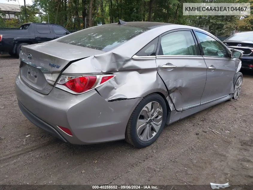 KMHEC4A43EA104467 2014 Hyundai Sonata Hybrid Hybrid